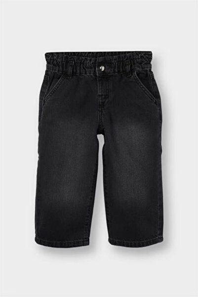 DeFacto Wide Leg Beli Lastikli Antrasit Kız Bebek Jean Pantolon F1829A5/NM36