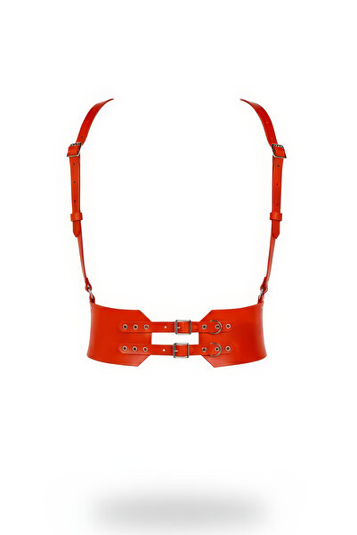 Angels Passion Curea roșie pentru femei, curea cu bretele, stil corset, cu ca...