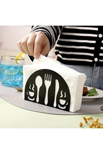 VENON Black Elips Kitchen--- Metal Napkin Holder Table Restaurant Coffee Shop Hotel Napkin Holder Organizer