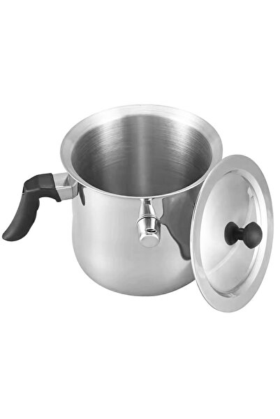 zola Steel pot for boiling milk, double-walled, capacity 1.5 litres, metal lid, 22 x15x16 cm, silver