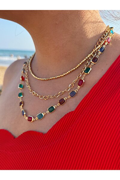 XUPING JEWELRY 14K Renkli Kolye