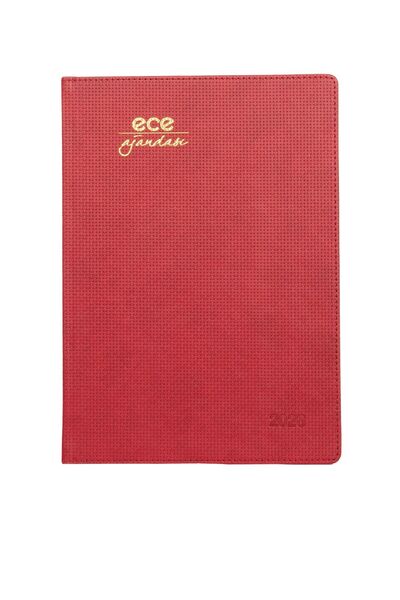 Ece AJANDASI ÇEŞME 2026 Kırmızı - Haftalık 110 gr. İthal Kağıt Sert Kapak 19,5x28
