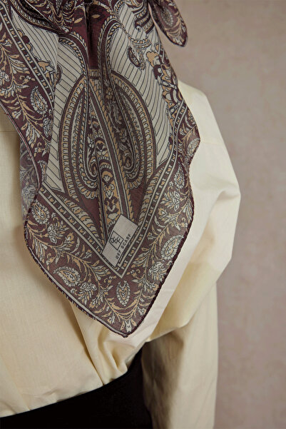 Qef Cotton Scarf Tale Burgundy