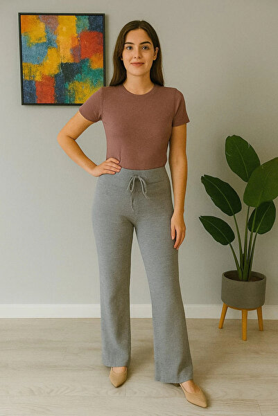 iklimix Women's High Waist Knitwear Pants