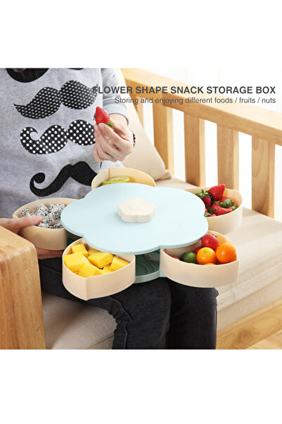 zola Rotating candy rack, 5 storage sections, non-slip feet, 22x5 cm, blue colour