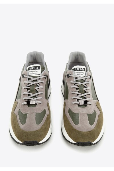 Wittchen Teniși bărbătești din piele cu inserții din piele întoarsă, verde și...