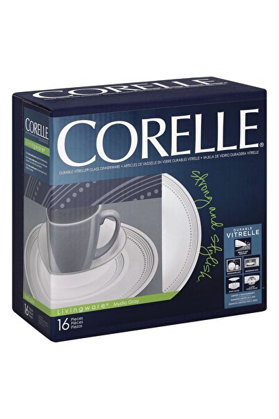Corelle Mystic Grey 16-Piece Dinnerware Set – Durable, Lightweight & Chip-Resistant