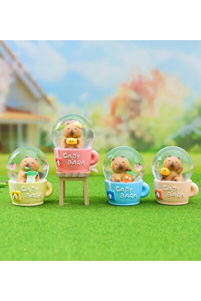 Gift Moda Mini Işıklı Capybara Fincan Kar Küresi