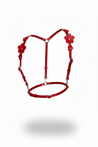 Angels Passion Curea roșie pentru femei, cu detaliu floral, cataramă reglabil...