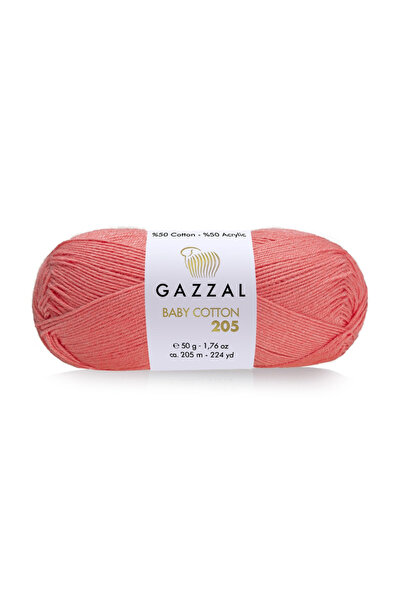 Gazzal خيط قطني للأطفال 205 - 50% قطن 50% أكريليك خيط حياكة للأطفال والأميجور...