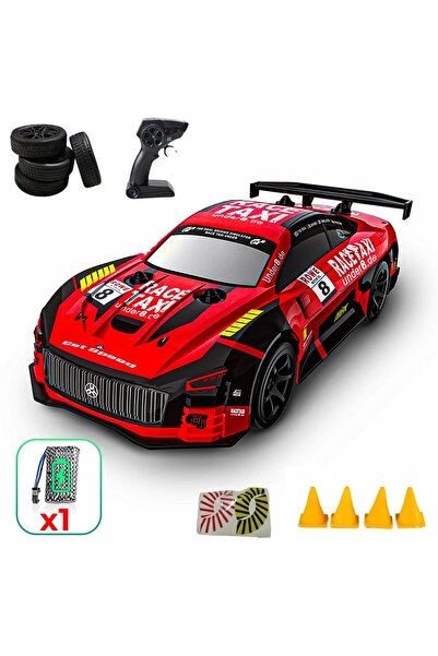 Timebox 1:20 RC Drift Car, 30km/h, LED, Interchangeable Tires, 1 Battery, Red