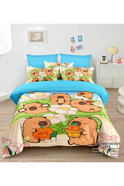 FIONNA.RO Fine Bedding For Children With Elastic - Capybara In Natura