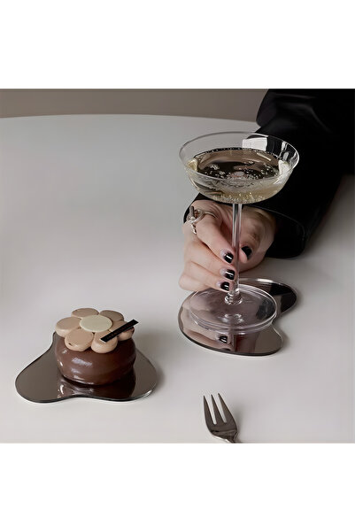 Bola Concept Ayna Pleksi Bardak Altlığı 3’lü Set 3 mm Akrilik Dalga Formlu De...