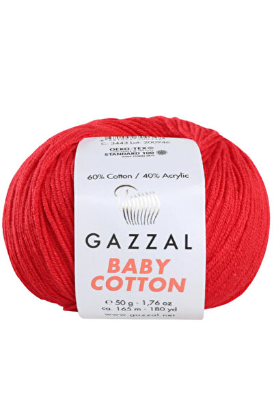 Gazzal Baby Cotton %50 Pamuk %50 Akrilik Örgü İpliği 50 g / 205 m-3443
