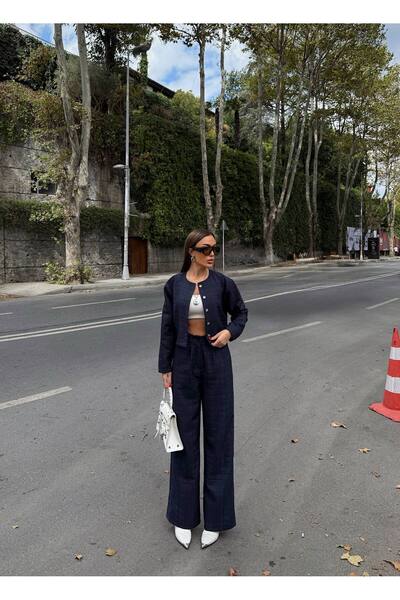 Diemmood Kadın Oversize Kapitone Dokulu Ceket Pantolon Takım