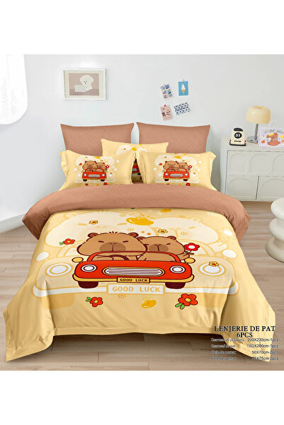 FIONNA.RO Fine Bedding for Children with Elastic - Capybara in the Car