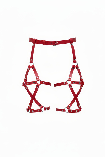 Angels Passion Kırmızı Kadın Kemer Harness Stil Metal Detaylı Çapraz Bacak Vü...