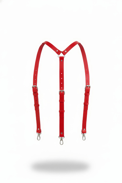 Angels Passion Червона жіноча сумка через плече з ременями, стиль «харнес», с...