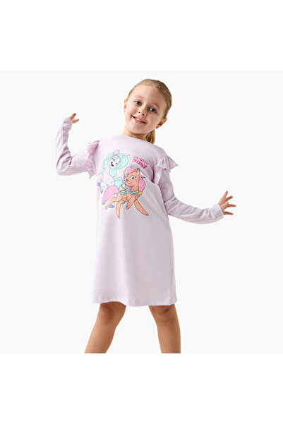 Hasbro My Little Pony Print Night Dress with Ruffle Detail Long Sleeves - Set of 2