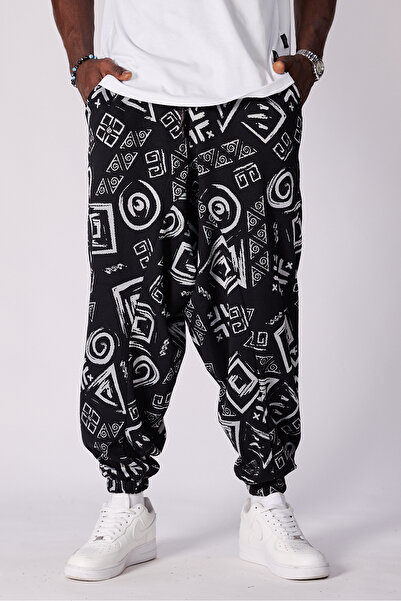 Superbluemexico بنطلون شالوار منقوش جاكار للجنسين