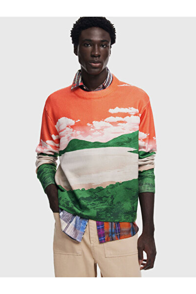 Desigual Sweater with landscape print