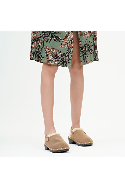 DaphneSandals Handmade Genuine Leather Suede Beige Women's Heeled Sandals