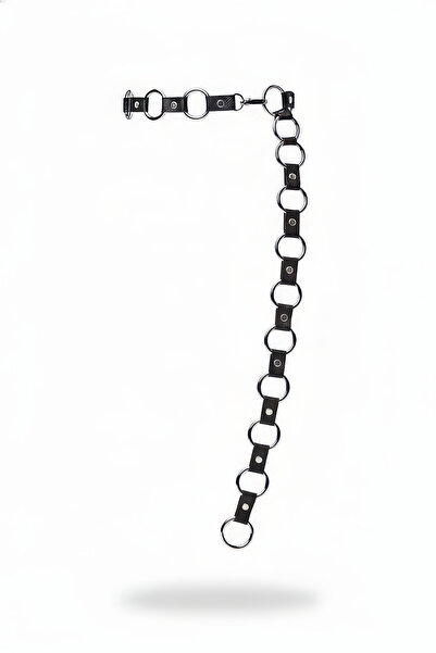 Angels Passion Curea neagră pentru femei, cu detaliu de inel în formă de O, lanț pentru talie, accesoriu în stil gotic punk