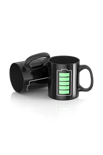 zola Ceramic thermosensitive mug, magic, visible battery pattern, black, 330 ml