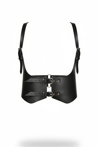 Angels Passion Curea neagră pentru femei, curea cu cataramă dublă, în stil co...