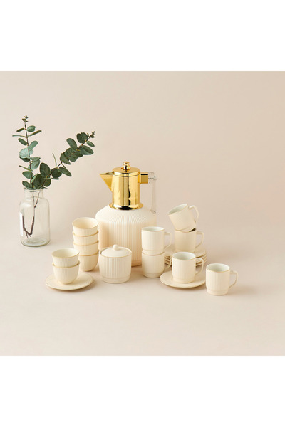 Lifestyle طقم أكواب وصحن من الخزف الصيني الجديد من هبة، مكون من 20 قطعة