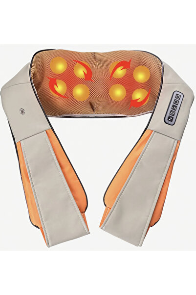 UBX Pernă electrică de masaj cu încălzire a gulerului, 2 capete de masaj, but...