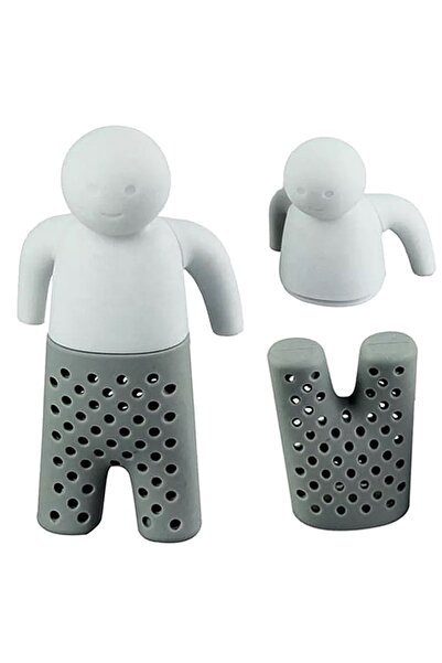 UBX Tea infuser, small man shape, 8.3x5 cm, grey