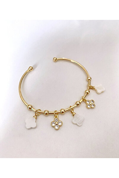 GOX سوار متدلي بتفاصيل البرسيم المرصع بالأحجار