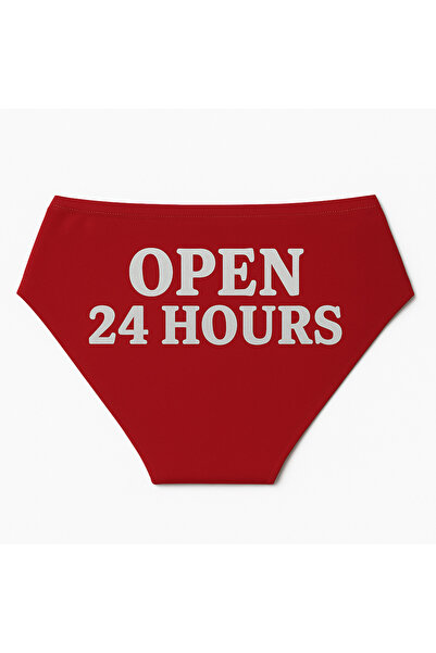 TWINTICKS Red Christmas Themed Women's Slip Panties, Metallic Lettering Print...