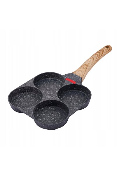 zola Non-stick frying pan with 4 round moulds, steel, diameter 24 cm, length with handle 38 cm, grey