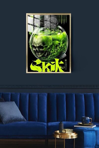Zehirli Ruh Tasarım Çerçeveli Metal Poster Tablo