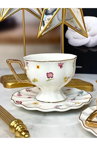 ACAR 6'lı Çay Fincan Takımı Kahve Boyu