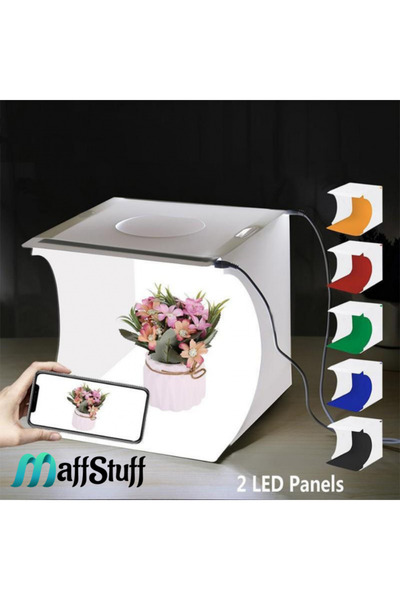 MaffStuff MaffStuff® Portable Mini Photo Studio Cube with LED Lighting and 6 Multicolored Backdrops