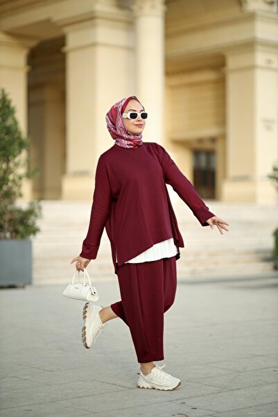 NS Moda حجاب زينا للنساء باللون العنابي