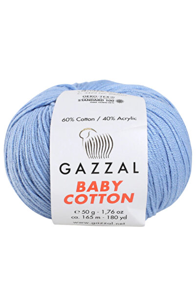 Gazzal Baby Cotton %50 Pamuk %50 Akrilik Örgü İpliği 50 g / 205 m-3423