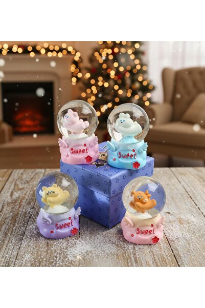 Gift Moda Mini Işıklı Sevimli Hayvan Kar Küresi