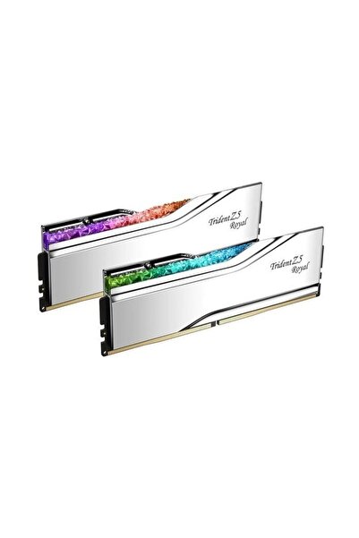 Trident ذاكرة الوصول العشوائي Gskıll 48 جيجابايت 2 × 24 جيجابايت Ddr5 8000 ميجا هرتز Cl40 Rgb Dual Kit Pc Ram Z5 Royal Silver F5-8000j4048f24gx2