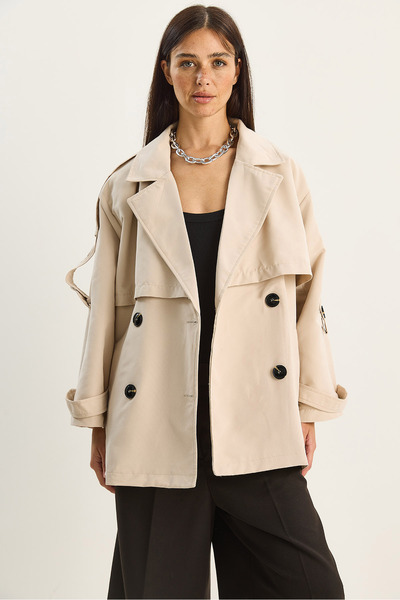 Bianco Lucci Kadın Aller Detaylı Kuşaklı Cepli Astarlı Trençkot 2019 60283605