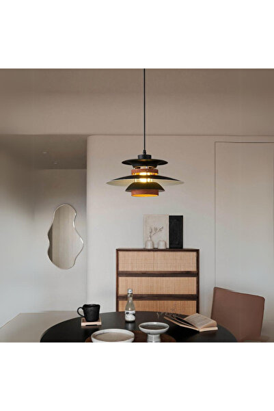 RFAN Pendant, Model C838/1, 1 X E27, Adjustable Height, White/Black