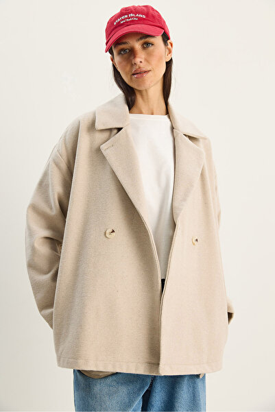 Bianco Lucci Jachetă blazer cu decolteu petrecut în V buzunare pentru femei 60283757