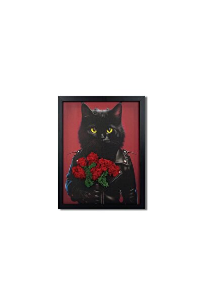 4Decor Tablou canvas cu licheni, Cool Cat, 35x45 cm, MH0012