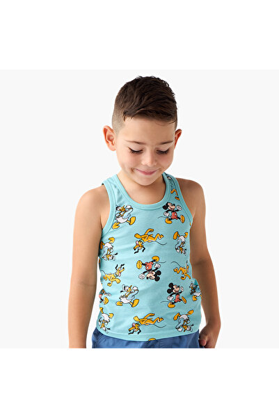 Disney Mickey Mouse Print Sleeveless Vest - Set of 3