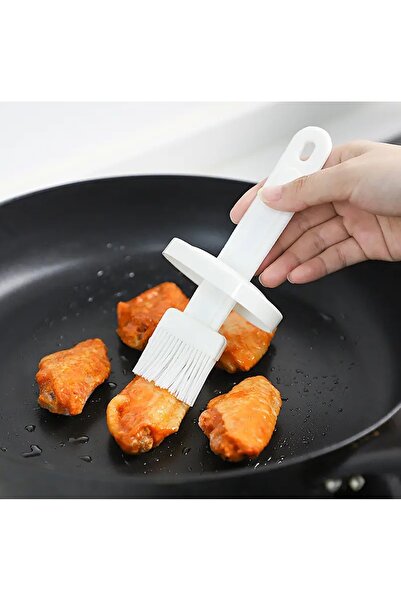 UBX Silicone brush with kitchen container, for oil, silicone and plastic, 17x7.5 cm, white