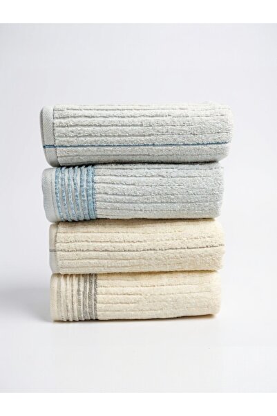 Özdilek Modern 4-Piece Towel Set – 100% Cotton, Soft, Absorbent and Stylishly Designed 50×90 cm