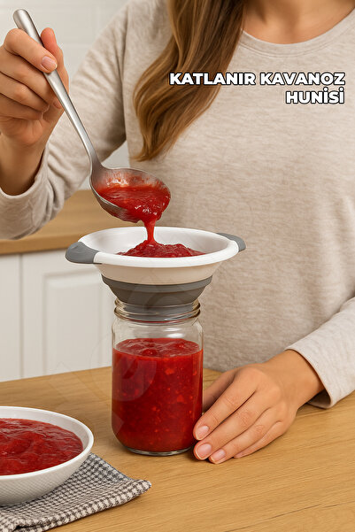 Destpak Yer Kaplamaz Katlanır Kavanoz Hunisi - Katlanabilir Huni - Akordiyon ...